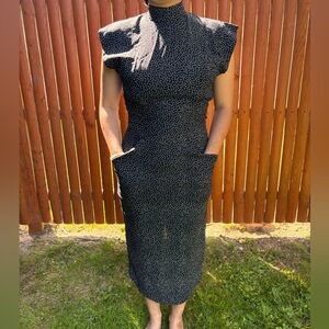 All That Jazz Mock Neck/Open Back Pencil Dress.